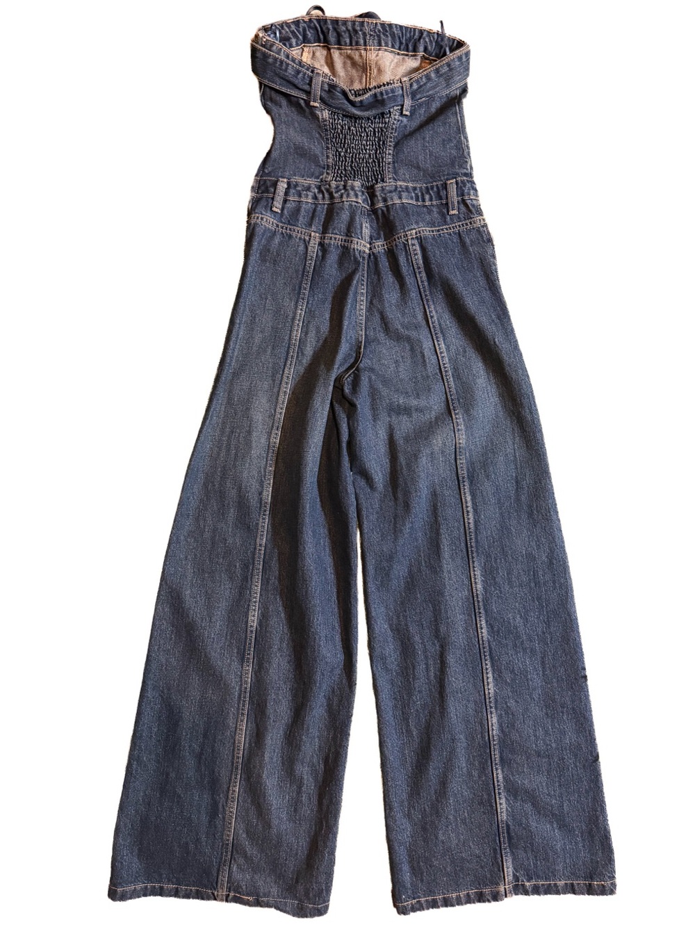 🥳 HP 🥳 Zara Strapless TRF Denim Jumpsuit Dark Wash Small NWOT Romper Outfit New - Picture 3 of 12